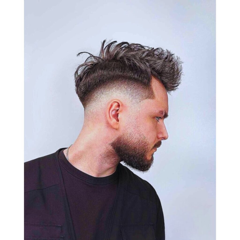 High Taper Fade With A Spiky Top