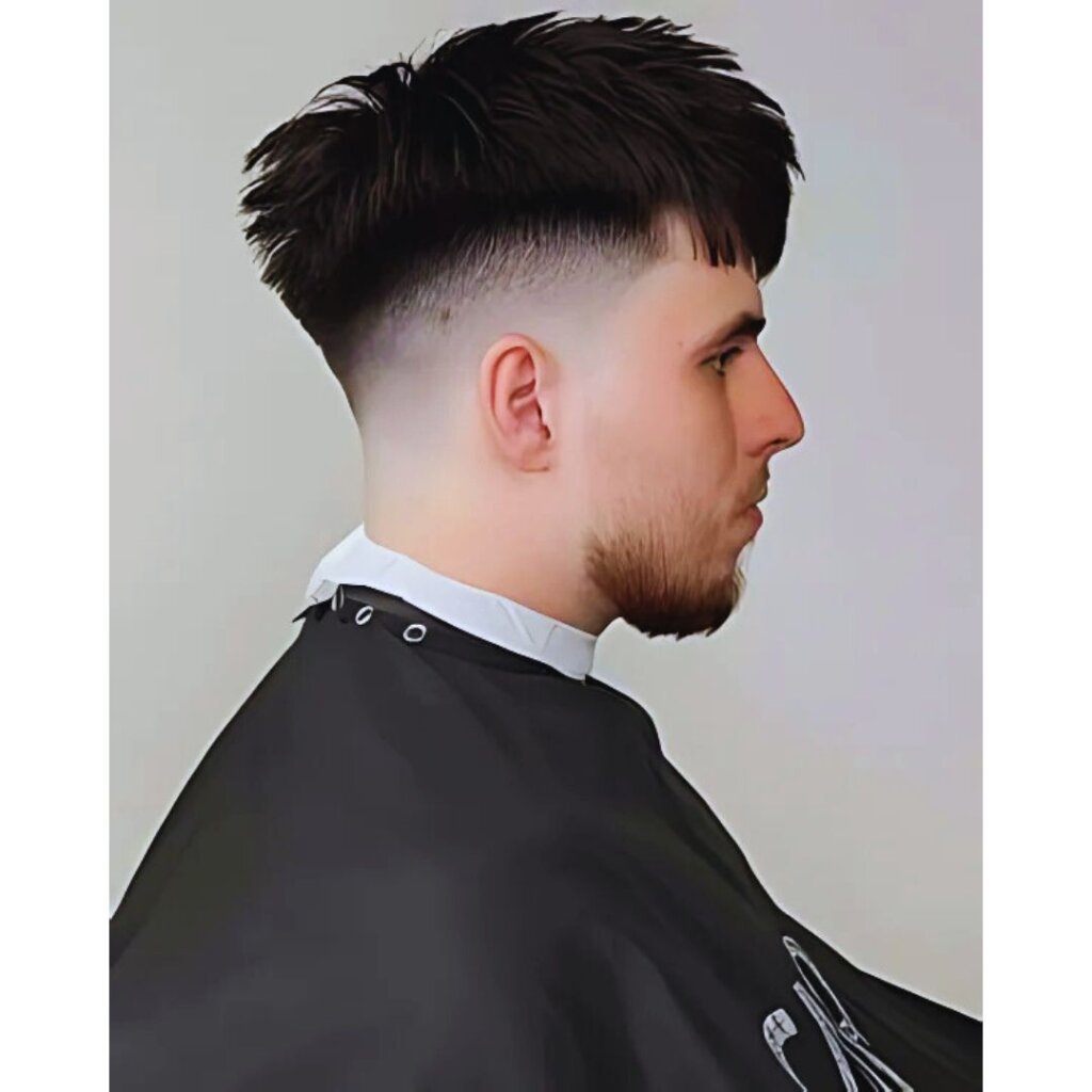 High Taper Fade With Textured Fringe