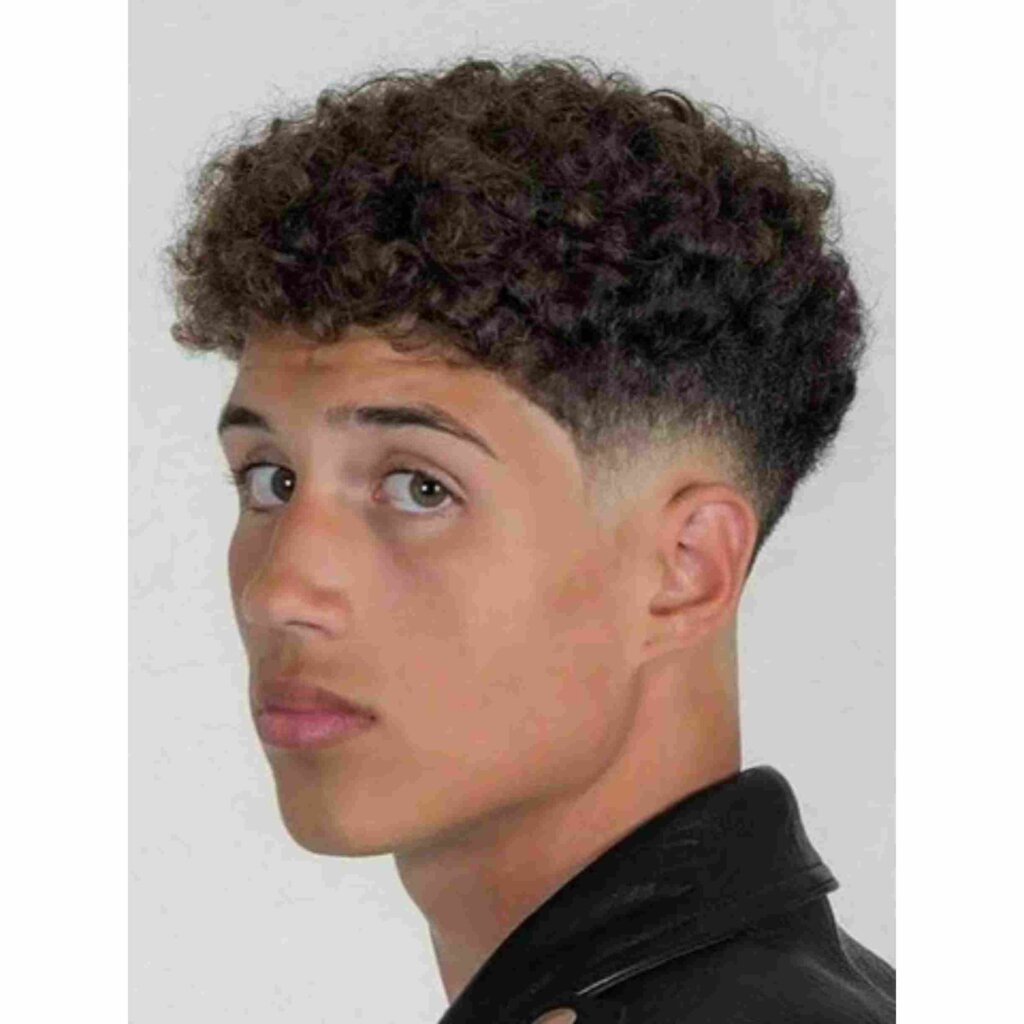 Classic Low Taper with Loose Curls on Top