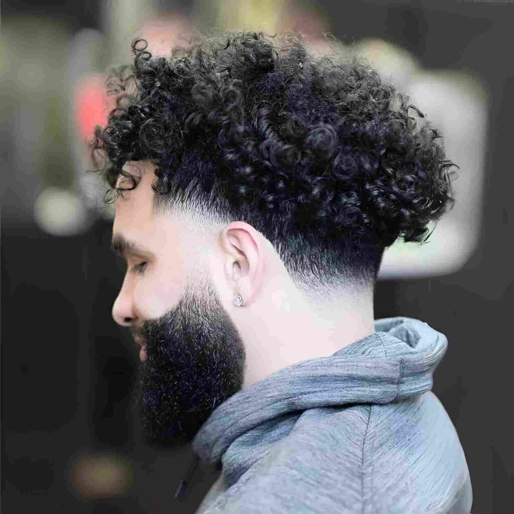 High Taper Fade Curly Hair