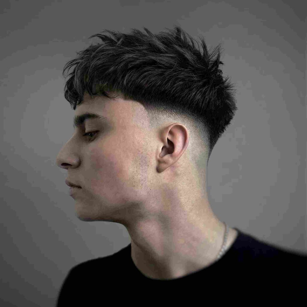 Low Taper Fade With Textured Fringe